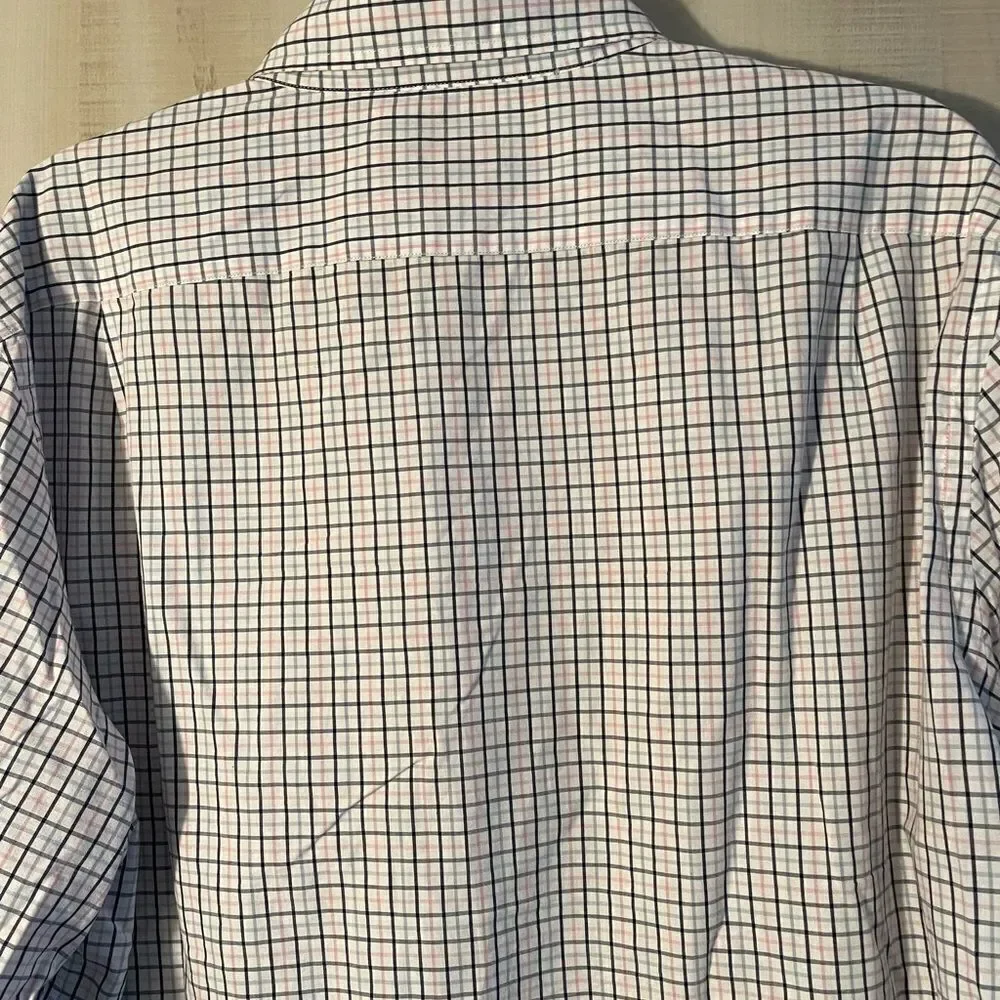 J. Crew long sleeve slim pink blue and white shirt, size XL‎